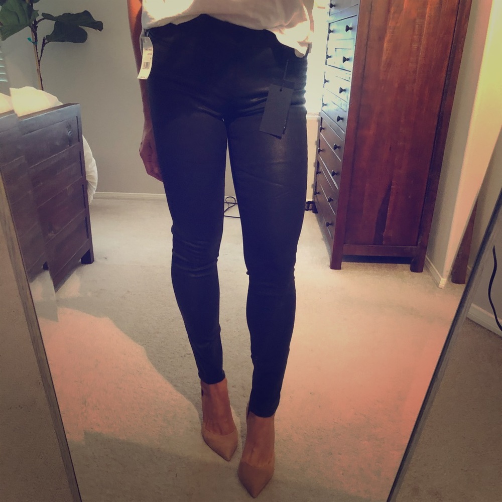 Paige Coated Skinny Black Jeans